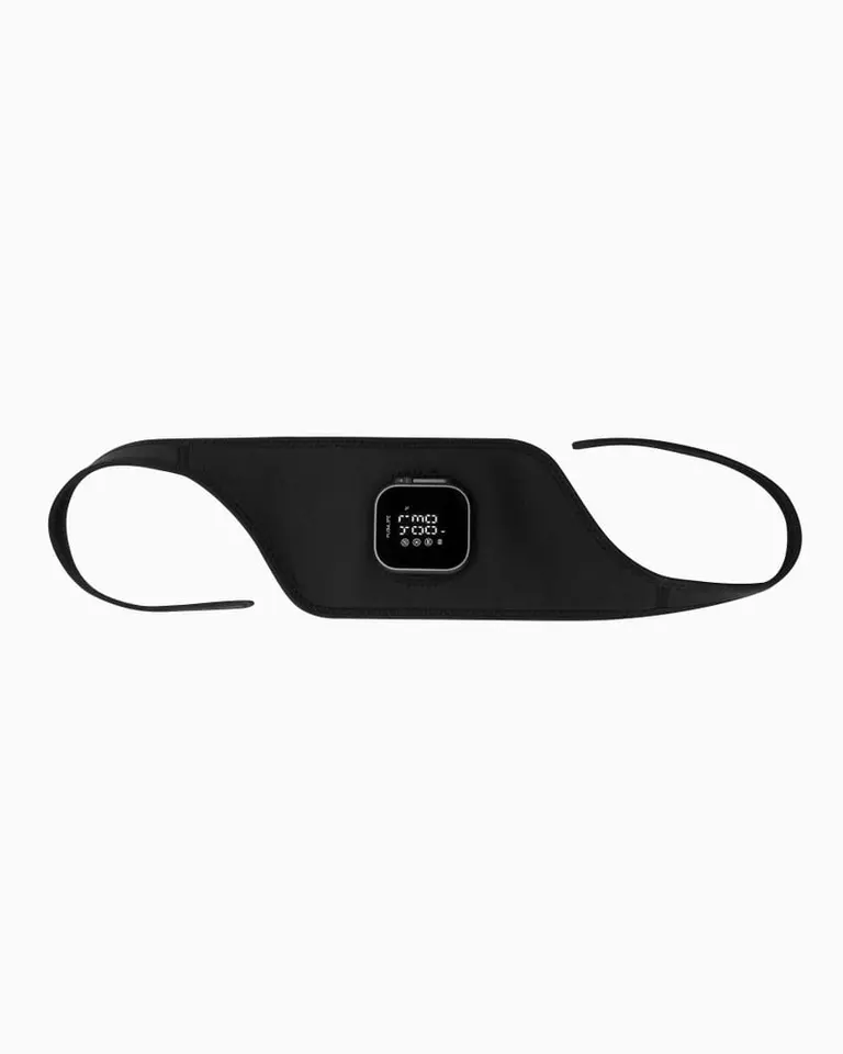 Black Flowtherma Spot featuring a digital display and adjustable Velcro strap for targeted heat and light therapy.